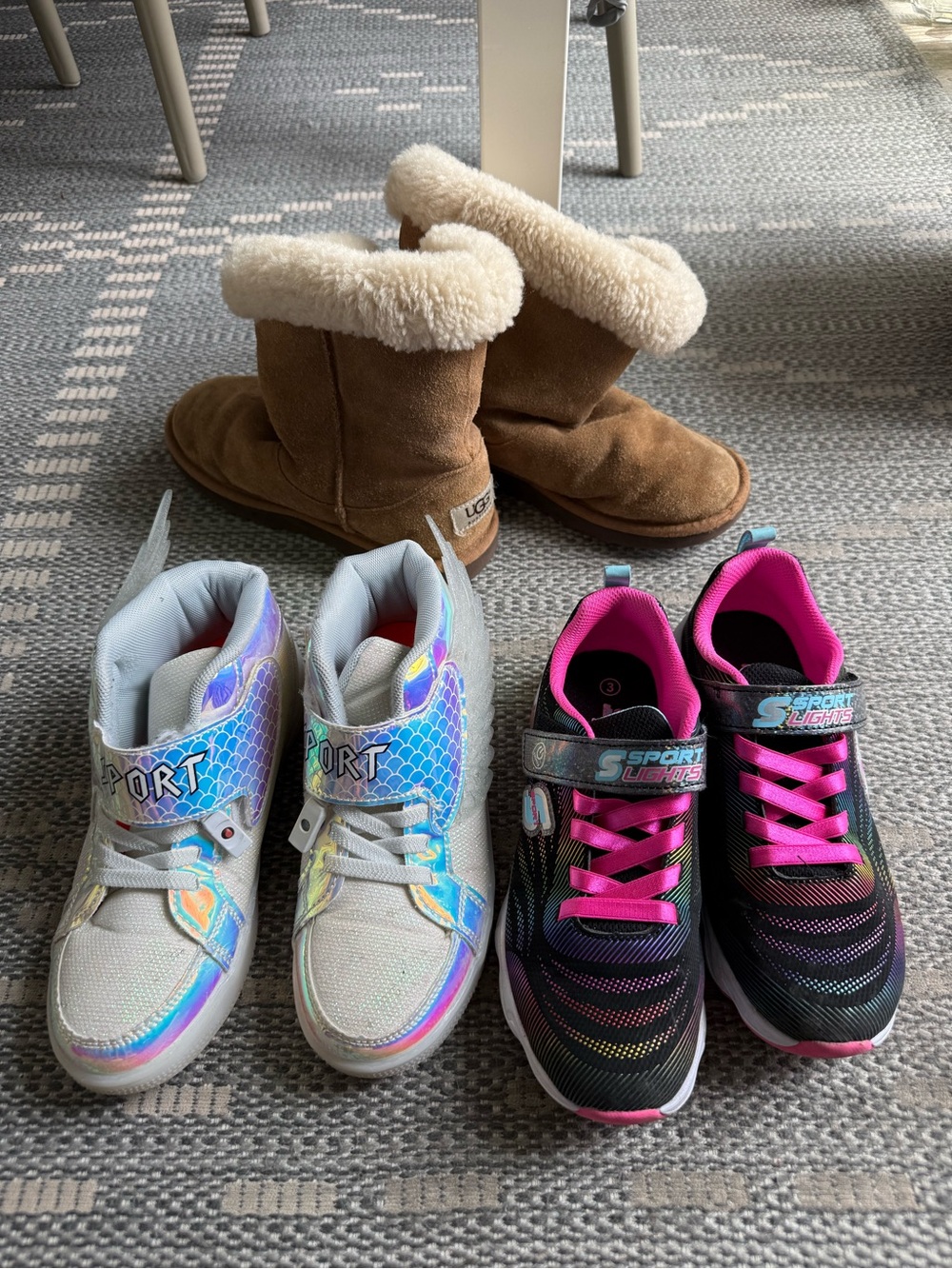 UGG, Skechers light up and night top light up shoe bundle